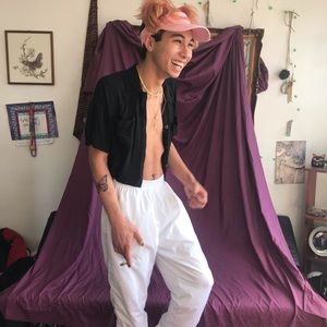 Sweet! Vintage Reebok White Vinyl Sweatpants